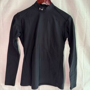 Under Armour black mock neck compression shirt size small unisex ski/snow